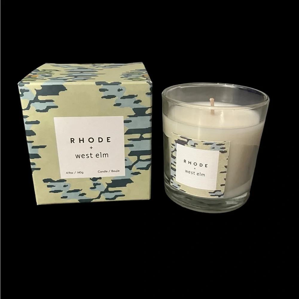 NIB Rhode + West Elm Thistle & Wildflower 4.9 oz Single Wick Scented Candle